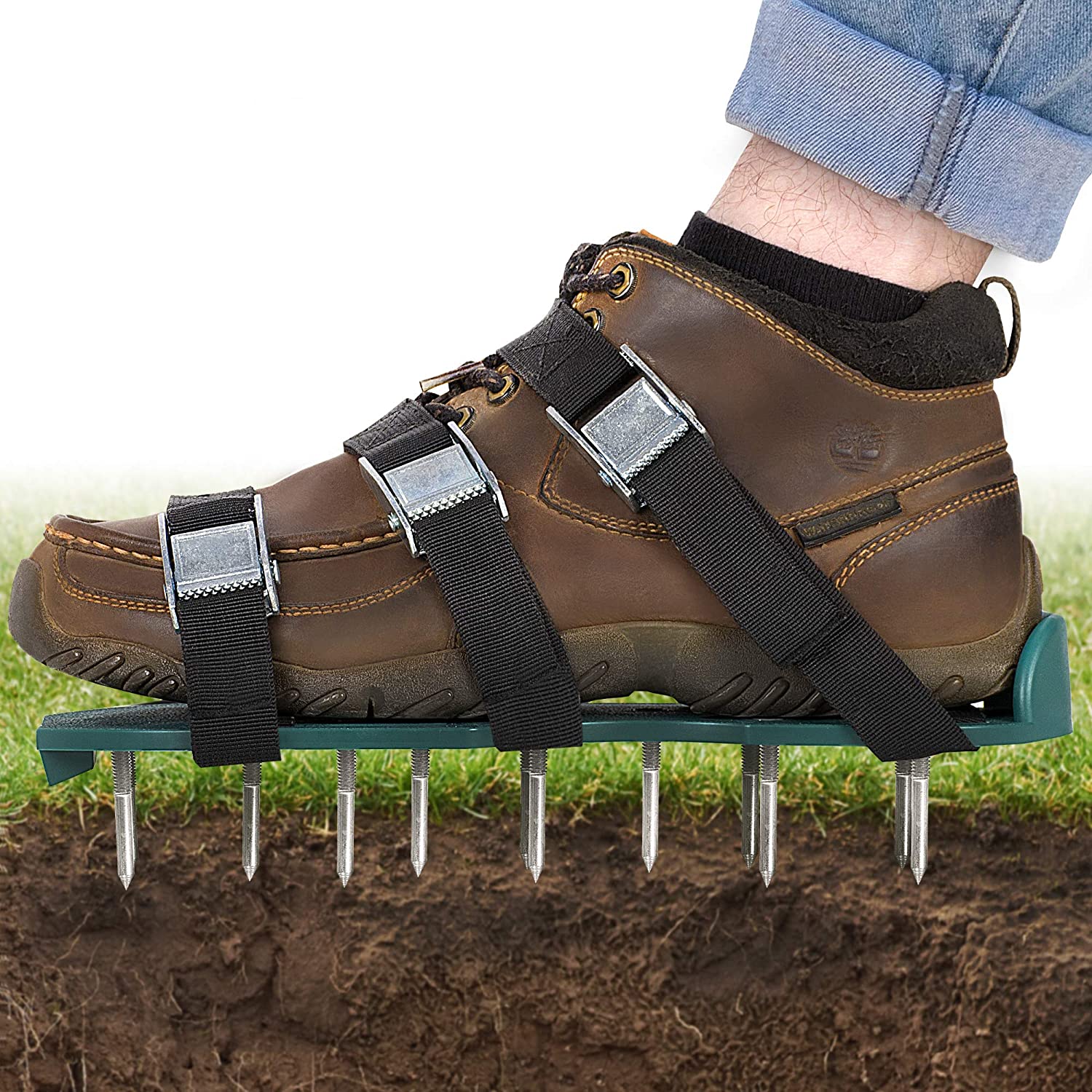 Lawn Sod Aerators shoes Spikes Aerating Sandals Garden Grass Tools N9D6 